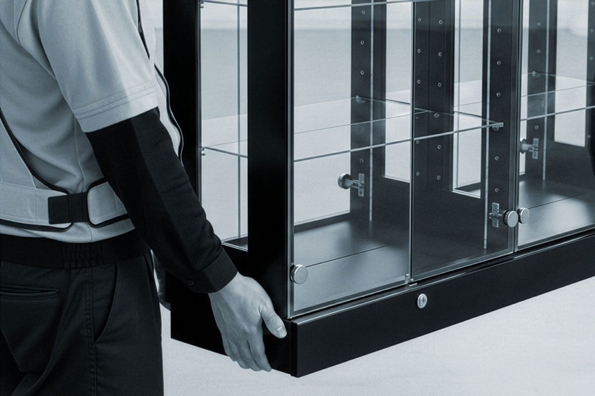 開梱設置付きで組立不要のガラスコレクションケース